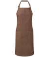 PR113 Premier Fairtrade Organic Cotton Denim Bib Apron Brown Denim colour image